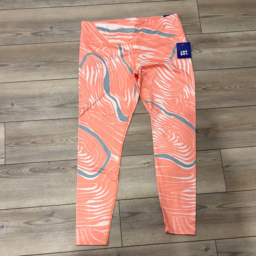 JoyLab Coral and Gray Patterned Leggings